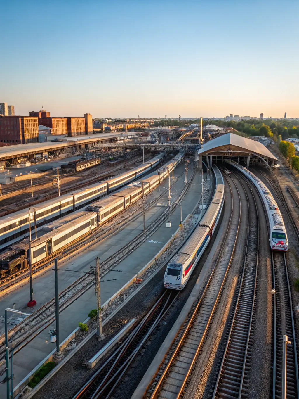 A wide-angle shot of a completed infrastructure project, such as a railway electrification or highway lighting system, highlighting the comprehensive solutions offered by Akshayaguna Technologies.
